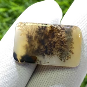 Designer Achat!! Dendritenachat, lose Edelstein Cabochon Dendritic Agate Rechteck halb edel für die Herstellung von Schmuck Hand Made: 28 x 17 mm