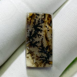 Designer Achat!! Dendritenachat, Edelstein Cabochon Dendritenachat Rechteck Halbedelstein für die Schmuckherstellung Handgemacht: 21 x 10 mm