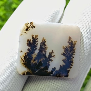 Designer Achat!! Dendritenachat, lose Edelstein Cabochon Dendritic Agate Rechteck halb edel für die Herstellung von Schmuck Hand Made: 24 x 21 mm