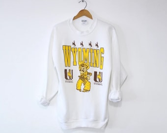 Vintage 90s University of Wyoming Cowboys Sweatshirt, Wyoming Cowboys Shirt, Wyoming Cowboys Hoodie, Wyoming Cowboys Fan Shirt, Gift For Her