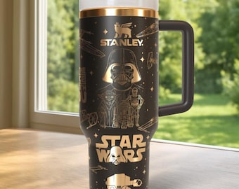 Gobelet Star Wars Laser 40 oz, gobelet en acier inoxydable Dark Vador, gobelet Skywalker, gobelet Star Wars 40 oz, tasse Le 4 mai avec vous