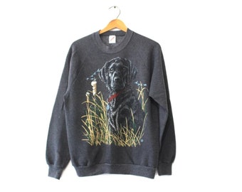 Vintage Black Lab Labrador Retriever Dog Sweatshirt, Lab Labrador Shirt, Lab Labrador Hoodie, Gift For Her, Gift for Him