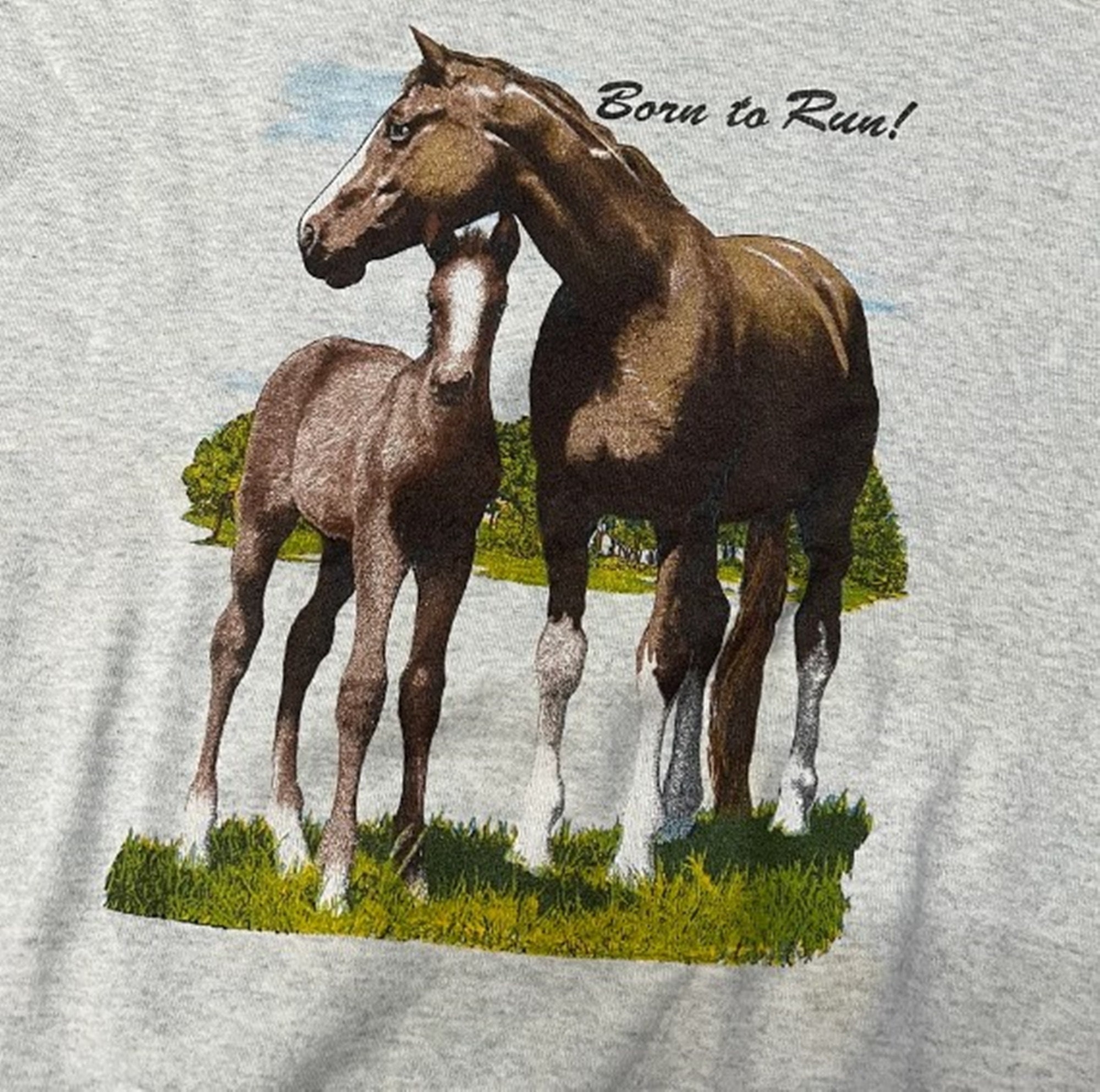Vintage 90s Horse Born to Run Sweatshirt, Horse Shirt, Horse