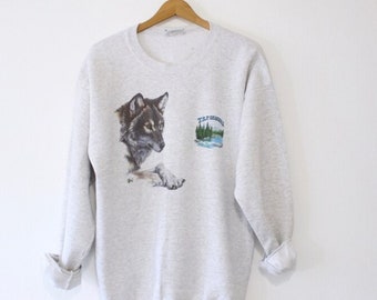 Sudadera Vintage Wolf Wilderness, camisa Wolf Wilderness, regalo para ella, regalo para él