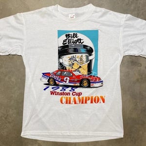 Vintage 1988 Bill Elliott Nascar Winston Cup Champion T-Shirt, Bill Elliott Shirt, Bill Elliott T-Shirt, Gift For Father, Gift For Mother
