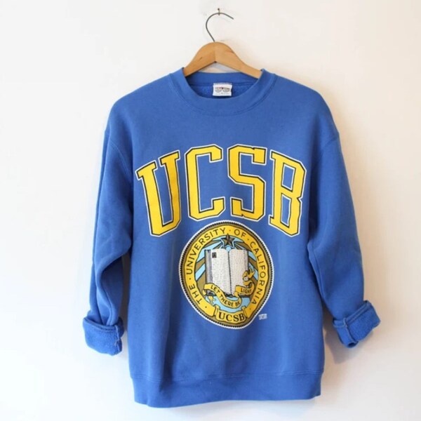 Vintage 90s University of California Santa Barbara UCSB Sweatshirt, Santa Barbara Shirt, UCSB Fan Shirt, California Santa Barbara Sweater