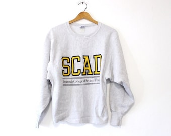 Sudadera corta vintage de Savannah College of Art and Design, camiseta SCAD, suéter SCAD, camiseta de fan de SCAD