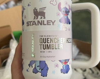 Stitch Tumbler 40oz Cup, Portable Car Mug, Travel Coffee Tumbler, Cute Student Gift Name Engraved 40oz Stitch Cup, Stitch