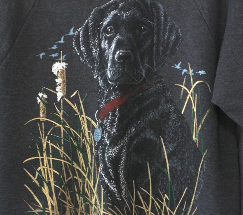 Vintage Black Lab Labrador Retriever Dog Sweatshirt, Lab Labrador Shirt ...