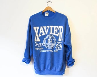 Vintage 90s Xavier University Musketeers Sweatshirt, Xavier University Shirt, Xavier Musketeers Shirt,Xavier University Sweater,Gift For Her