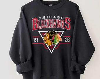 Chicago Blackhawks Sweatshirt Crewneck, Vintage Blackhawks shirt, Chicago Hockey Fan shirt, Hockey Tee, Blackhawks Sweatshirt
