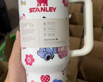 Stitch Tumbler 40oz Cup, Portable Car Mug, Travel Coffee Tumbler, Cute Student Gift Name Engraved 40oz Stitch Cup, Stitch
