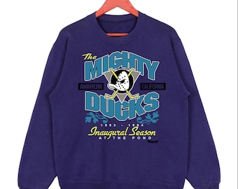 Vintage 90s Anaheim Mighty Ducks Crewneck Sweatshirt, Mighty Ducks Shirt, Mighty Ducks Sweater, Mighty Ducks Fan Hockey SHirt, GIft For Her