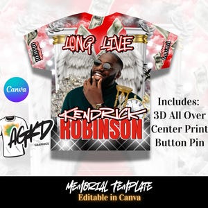 Long Live Memorial Template, Canva Template, Sublimation, DTF, 3D Heaven, RIP Tribute, Shirt Template, Custom Tribute, Rest In Peace