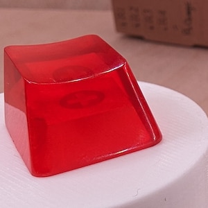 Red Orange Blank 1U Accent Keycaps, Transparent Hand Polished Resin OEM Caps with MX stems