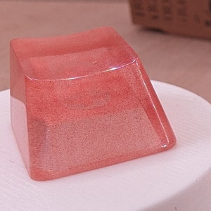 Red Copper Blank 1U Accent Keycaps, Transparent Hand Polished Resin OEM Caps with MX stems