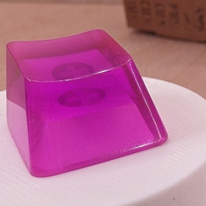 Violet Blank 1U Akzent Tastenkappen, transparente handpolierte Harz Bison Kappen mit MX Stielen