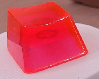 Rosa 1U Akzent-Schlüsselkappen, transparente, handpolierte Harz-OEM-Kappen mit MX-Stielen