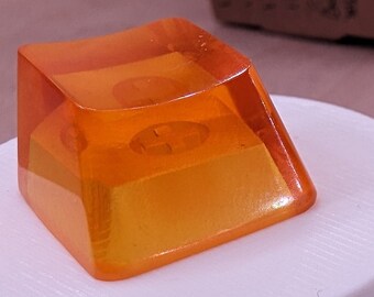 Goldene gelbe 1U Akzent-Schlüsselkappen, transparente, handpolierte Harz-OEM-Kappen mit MX-Stielen