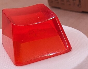 Tangerine Orange Blank 1U Accent Keykappen, transparente handpolierte Harz-OEM-Kappen mit MX-Stielen