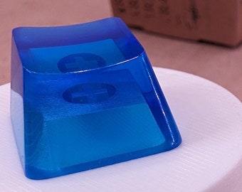 Sapphire Blue Blank 1U Akzent-Tastenkappen, transparente, handpolierte Harz-OEM-Kappen mit MX-Stielen