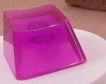 Violet Blank 1U Akzent Tastenkappen, transparente handpolierte Harz Bison Kappen mit MX Stielen