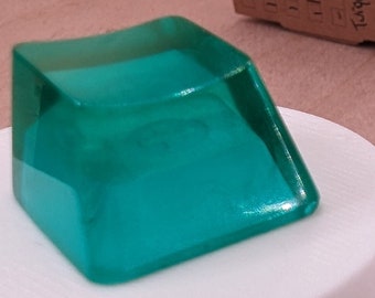 Turquoise Blank 1U Accent Keycaps, Transparent Hand Polished Resin OEM Caps with MX stems