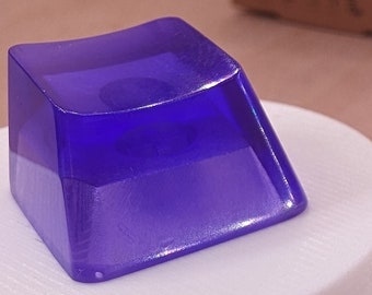 Lila 1U Akzent-Tastenkappen, transparente, handpolierte Harz-OEM-Kappen mit MX-Stielen