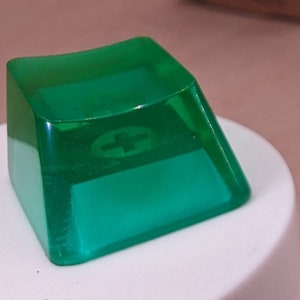 Clover Green Blank 1U Accent Keycaps, Transparent Hand Polished Resin OEM Caps with MX stems