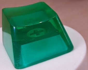 Clover Green Blank 1U Akzent-Tastenkappen, transparente handpolierte Harz-OEM-Kappen mit MX-Stielen