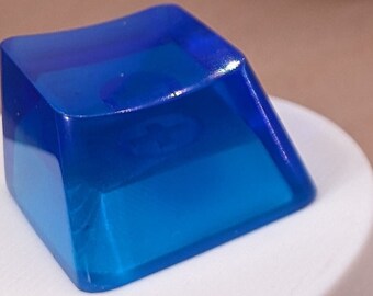 Blaubeere Blau Blank 1U Akzent Tastenkappen, transparente handpolierte Harz Soem-Kappen mit MX Stielen