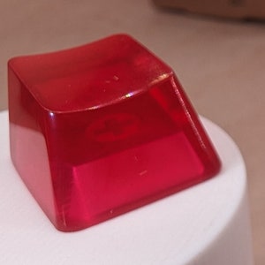Ruby Red Blank 1U Accent Keycaps, Transparent Hand Polished Resin OEM Caps with MX stems