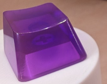 Lila Lila 1U Akzent-Tastenkappen, transparente, handpolierte Harz-OEM-Kappen mit MX-Stielen