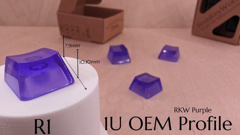 Keycaps Posittion R1 R3 Purple Blank 1U Accent Keycaps, Transparent Hand Polished Resin OEM ...