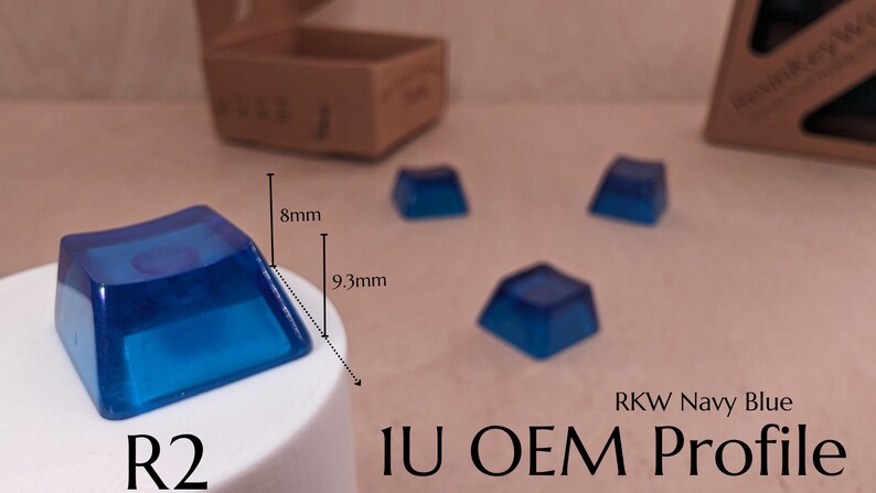 Keycaps Posittion R1 R3 Navy Blue Blank 1U Accent Keycaps, Transparent Hand Polished Resin OEM ...