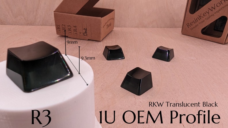 Keycaps Posittion R1 R3 Black Blank 1U Accent Keycaps, Transparent Hand Polished Resin OEM Caps ...