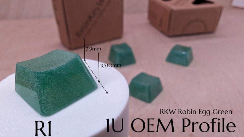 Robin Keycaps Robin Egg Green Blank 1U Accent Keycaps, Semi-opaque Hand Polished ...