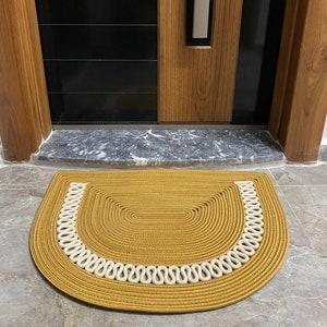 Jute, Straw Color Doormat, Patterned Doormat, Double Sided Doormat, Wicker Colorful Door Mat, Outdoor Mat, Decorative Front Rug