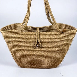 Strohsack, Strohsack Strand, Korbtasche, Einkaufskorb, Baumwollseiltasche, Sommertasche, benutzerdefinierte Farbtasche, benutzerdefinierte Tasche, benutzerdefinierte Schultertasche