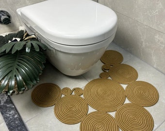 Bathroom Mat, Toilet Mat, Bath Mat Boho Style Mat, Colors: Wicker