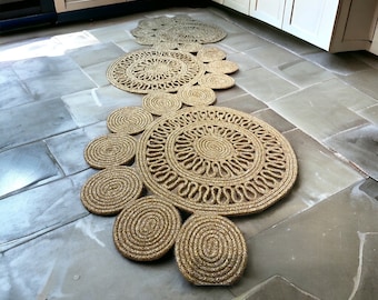Jute Rug, Jute Hallway Runner, Rug for Home, Rug for Living Room, Custom Size Rug, Cotton Rope Rug, Hallway Rug, Kitchen Rug, Wicker Rug