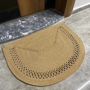 Jute, Straw Color Doormat, Patterned Doormat, Double Sided Doormat, Wicker Colorful Door Mat, Outdoor Mat, Decorative Front Rug