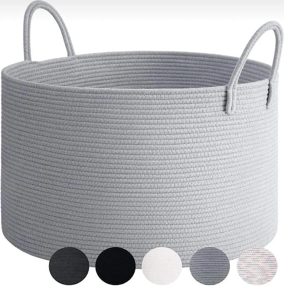 Panier De Rangement En Corde De Coton 30x20x12,5 Cm - Idéal Pour Bébé, Salle De Bain, Décoration Et Cadeau