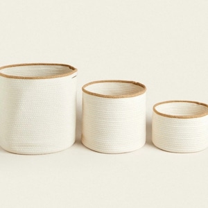 Rope Cotton Basket, Cotton Rope Storage Basket, Rectangle Storage Basket, Organizer Basket, Kitchen Basket, Fruit Basket, Woven Basket,Home