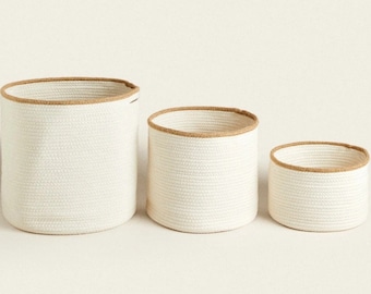 Cotton Rope Basket, Round Storage Bin, Custom Organizer