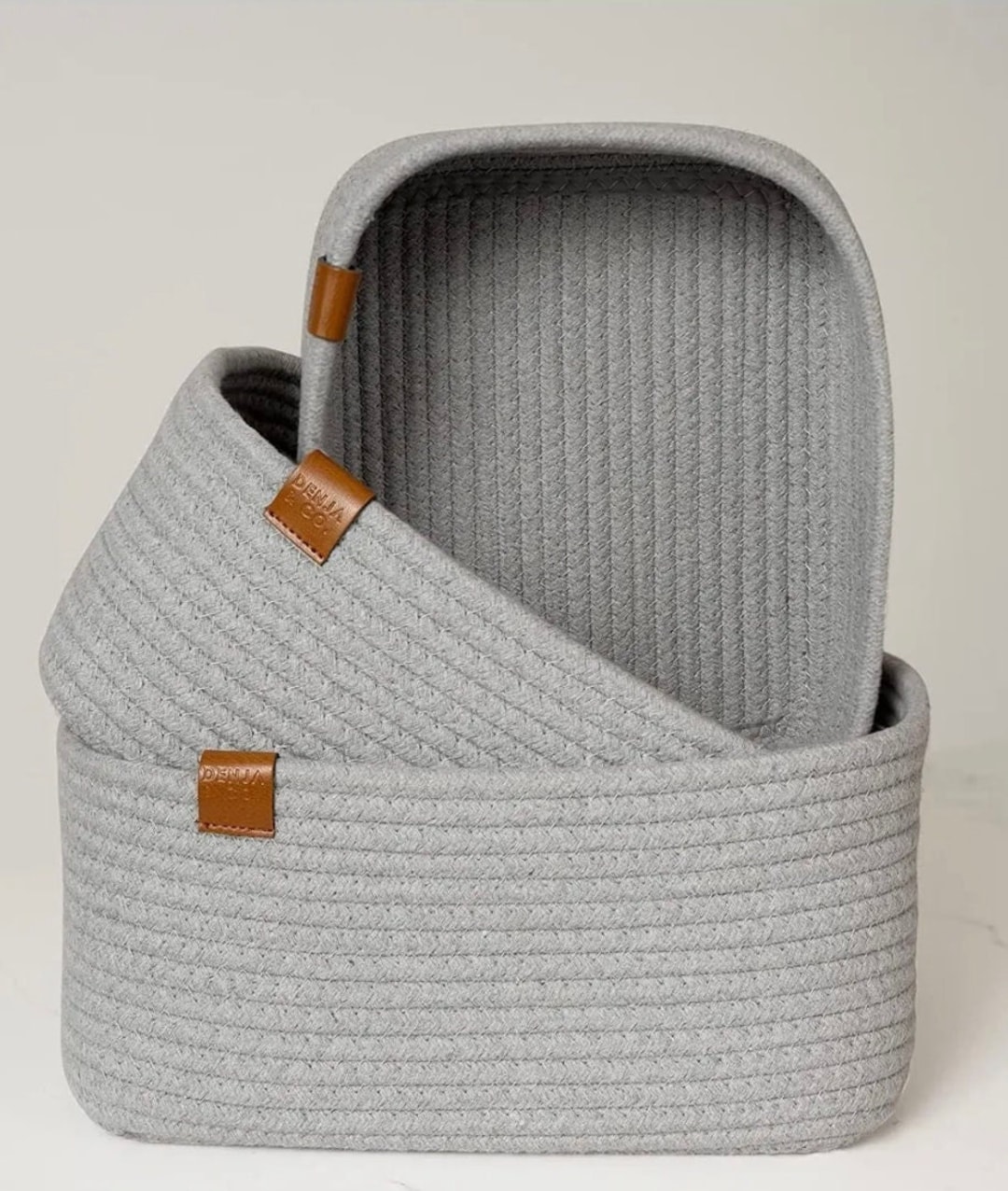 Rope Cotton Basket, Cotton Rope Storage Basket, Rectangle Storage ...