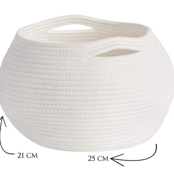 Panier pot de fleur, panier à couverture pour chambre d'enfant ou salon, panier à linge en corde de coton tressée, panier de rangement pour oreiller, panier en coton tressé