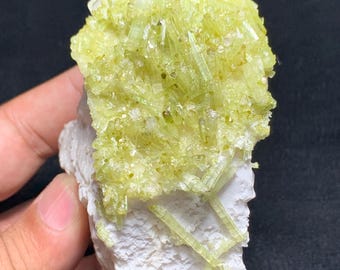 Green Tourmaline with Quartz on Feldspar Matrix, Pakistan Mineral Specimen