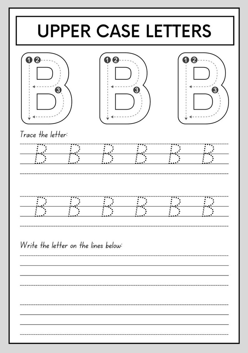 Trace the Alphabet Book: Uppercase Letter Tracing Practice Workbook - Etsy