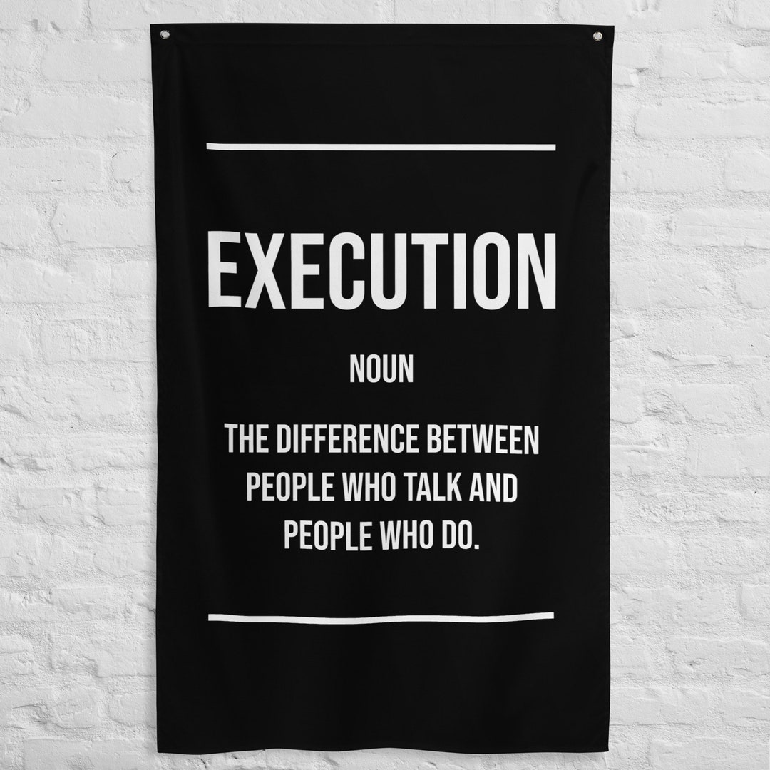 Definition of Execution Flag Motivational Flag, Home Gym Banner